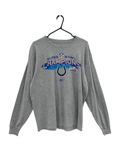 Reebok Good Condition Men's Grey Long Sleeve Top Size L - Super Bowl Champion - Picture 1 of 6