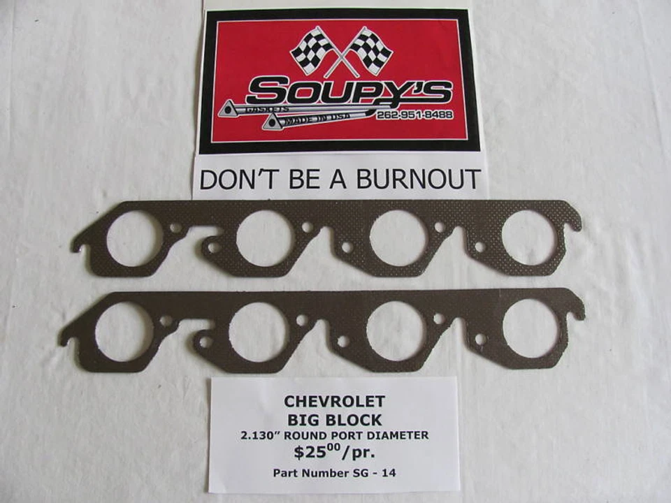 Chevrolet Big Block Exhaust Gaskets (2.130 Round Port) - Изображение 1 из 1