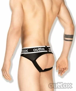 Combo Outtox By Maskulo Jockstrap Cuero Perforado Negro BR140-90 11 - Imagen 1 de 4