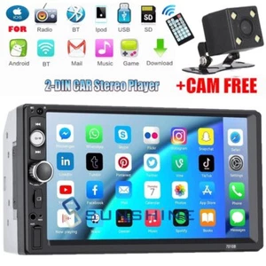 2DIN 7" HD Car Stereo Radio MP5 Player Bluetooth Touch Screen With Rear Camera - Bild 1 von 20