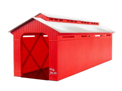 Lionel 6-83305 O SCALE  Illuminated 24" Winter's Covered Bridge O Gauge NEW - Image 1 of 4