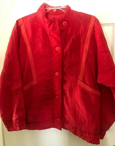 Crosswinds Womens Red Trim Full Button Athletic Jacket Size Small -Large Vintage - Picture 1 of 4