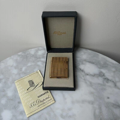 Briquet Dupont plaqué XXe certificat et boite d'origine M2521 - Photo 1/4