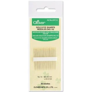 Clover Gold Eye Sharps Needles (No.10) (20pk) - Picture 1 of 2