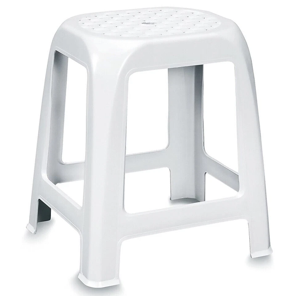2264004-Stefanplast Sgabello in plastica per Il Bagno cm 41x35x46h