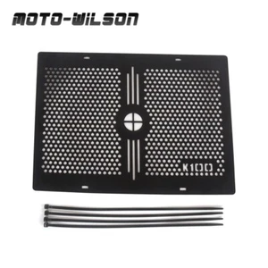 For BMW K100 Radiator Guard Motorcycle TypeC With Nylon Cable Tie Aluminum Black - Picture 1 of 16