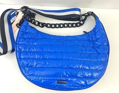 Bolsa hobo acolchoada azul BCBGeneration 2 em 1 alça de corrente bolsa de ombro - Imagem 1 de 4