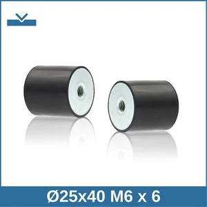 C Ø25x40 M6 x 6 NK 45° Shore Gummi Metall Puffer Silentblock - Picture 1 of 2