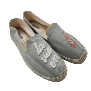 Soludos Damen La Vie En Rose bestickt Smoking Hausschuhe Twill Espadrilles - Bild 1 von 11