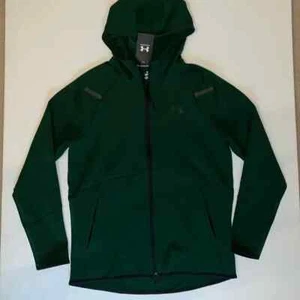 S Under Armour Unstoppable Fleece Full Zip Jacket Mens Green Hood NWT $110 - Picture 1 of 7