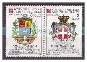 SMOM 1986 - POSTA AEREA - CONVENZIONI - VENEZUELA - SERIE NUOVA ** MNH - Imagen 1 de 1