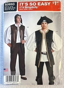 Simplicity Pattern S0693 Pirat Flieger LARP Cosplay Kostüm Fantasy XS-XL UNGESCHNITTEN - Bild 1 von 3