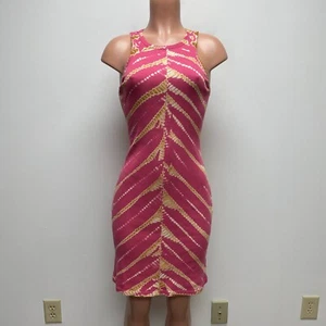 Young Fabulous & Broke Womens Pink Rust Tie Dye Sleeveless Iggy Mini Dress L - Picture 1 of 8