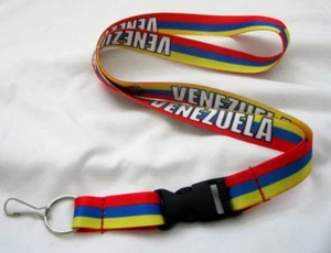 Venezuela Red Blue Yellow Stripes 15" Lanyard-Venezuela Flag Lanyard-New! - Picture 1 of 1