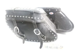 1999 Harley Dyna Super Glide FXD Boss Bags Saddlebags Set Studded Quick Release - Picture 1 of 12