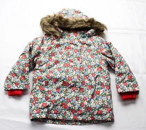 Boden Girl's All-Weather Waterproof Coat LB3 Glacier Blue Winter Floral Size 4-5 - Picture 1 of 6