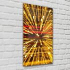 Print on Glass Wall Art Decor 60x120 abstract lights golden yellow