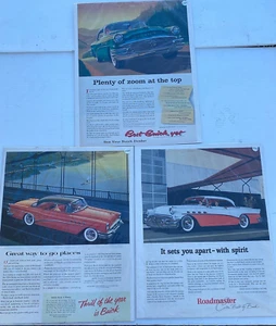 Three 1955 & 1956 Buick Full-Page Color Magazine Ads. - Picture 1 of 4