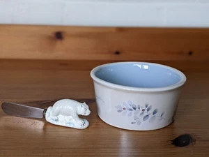 Pfaltzgraff Winter Frost Dip Bowl Polar Bear Spreader Box 2001 Retired - Picture 1 of 24