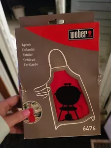 New Weber Grill Apron Red Adjustable Straps BBQ Grilling Camping Cooking - Picture 1 of 2