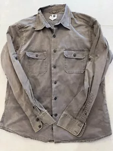Gap Button Down Shirt Mens Large Military Chest Pocket Cotton Heavy Collared - Picture 1 of 5