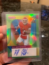 🔥2023 Leaf Vivid KJ Jefferson Green Prismatic Auto #’d /4 SSP Arkansas 💥