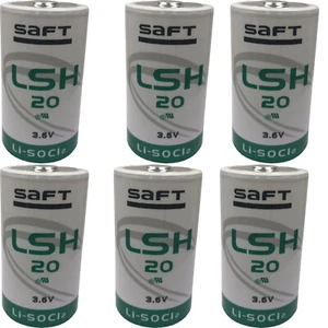 6x For Saft LSH20 3.6V D 13000 mAh Lithium Thionyl Chloride Battery US Stock - Picture 1 of 6