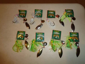 8 Cabela's STRIKE KING SPINNERBAIT 3/8OZ., CR38CW-12GS and 45SG, gold & silver - Picture 1 of 7