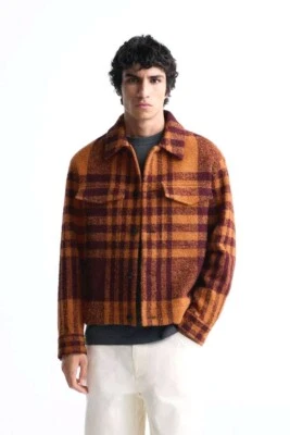 ZARA men's textured Jacket M Light weight Fall Coat - Image 1 of 4