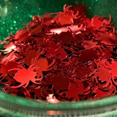 Mesa confeti en forma de araña roja PVC, artesanías decoración fiesta cumpleaños bolsa de 10 g Foto 1 de 4