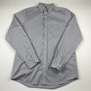 Izod Mens Wrinkle Free Quick Dry Twill Slim Fit Gray Button Up Shirt 15 32/33 - Picture 1 of 11