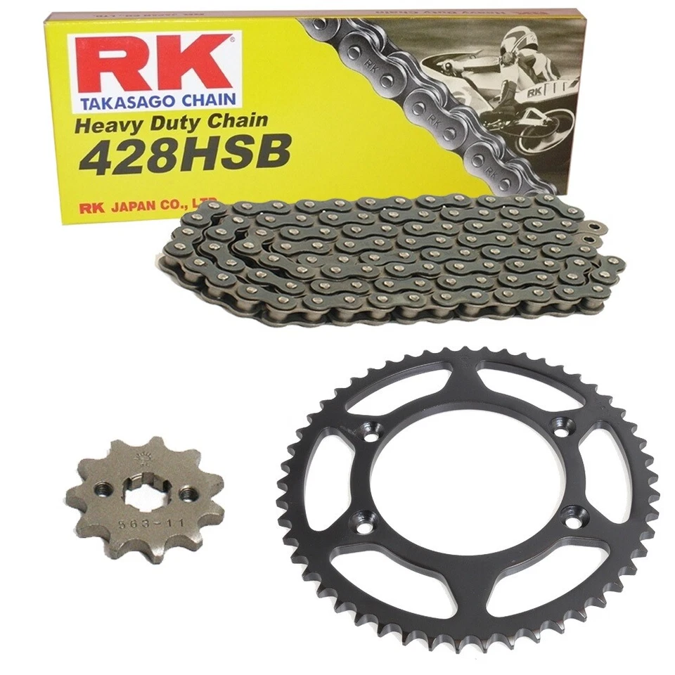 Комплект цепей Kawasaki KLX 125 B 03-06 RK 428 H 130 открытые 14/57 - Изображение 1 из 4