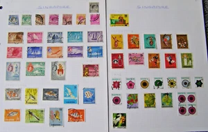SINGAPORE 12 ALBUM PAGES 277 STAMPS VERY FINE USED 1948 TO 2009 SETS & GROUPS - Picture 1 of 6