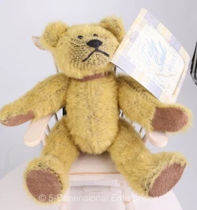 JUDY SENK Brown RUGBY TEDDY BEAR 9" Jointed Plush RUSS BERRIE 1996 #991 w/Tags - Picture 1 of 13