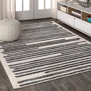 MOH207A-8 Khalil Modern Berber Stripe Indoor Farmhouse Area-Rug Bohemian Minimal - Picture 1 of 11
