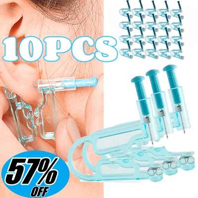 10×Disposable Ear Piercing Pierce Gun Stud Tool Earring Kit Piercer Studs - Image 1 of 4
