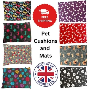 Dog Cat Pet Bed Cushion Removable Zip Cover S M L XL Washable Printed Polyester - Picture 1 of 115