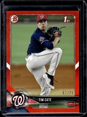 2018 Bowman Draft #BD-12 Tim Cate Orange #/25 - Image 1 of 2
