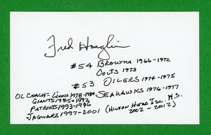 Fred Hoaglin College/NFL Center/Coach Giants SB Champion signed 3x5 Card E28187 - Bild 1 von 1