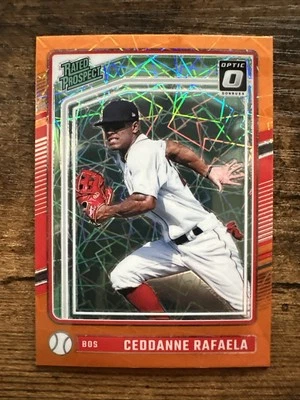 2024 Donruss #128 Ceddanne Rafaela Optic Orange Velocity Prizm - Image 1 of 2