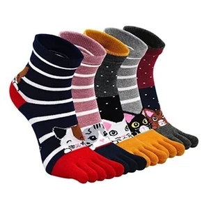Womens Toe Socks Animal Socks Cotton Five Finger Socks Colorful Funny Casual - Picture 1 of 7