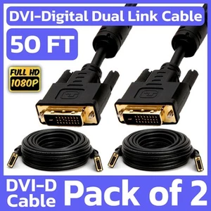 2er-Pack DVI Kabel 50 Fuß DVI-D Dual-Link Stecker auf Stecker Kabel Digital Monitorkabel - Bild 1 von 6