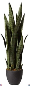35" Sansevieria Plant with Black Planter - Artificial Green Home Decor - Picture 1 of 6