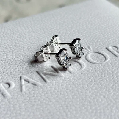 NEW Pandora S925 ALE - Square Crystal CZ Stud Earrings - Image 1 of 4
