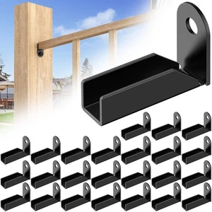 Black Fence Mounting Bracket for 1" x 1" Square Rails, Carbon Steel Square Tu... - Bild 1 von 6
