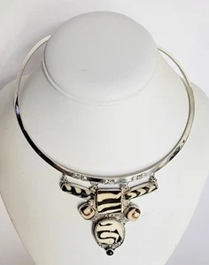Sajen Sterling Silver Tibetan Artistry Choker Necklace Rare - Picture 1 of 3
