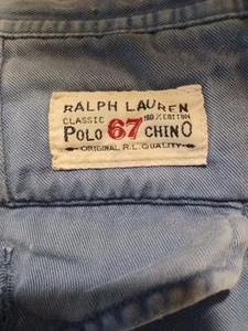 Vtg Polo Ralph Lauren Shorts Mens 36 Blue Cargo Chino Military Baggy 10" Y2K - Picture 1 of 5