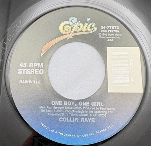 Collin Raye One Boy One Girl / I Love Being Wrong 45 Vinyl 90s Country Epic - Picture 1 of 6