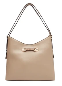 GUESS HWBG96 44020 Lefia Large Hobo Shoulder Bag Woman Clip Magnetic Taupe - Picture 1 of 5