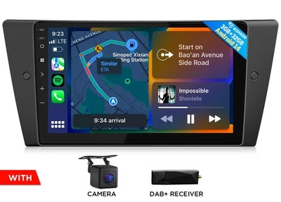 DAB+ 9" IPS Touchscreen Carplay Android 14 Autoradio Navi DSP Für BMW 3er E90 M3 - Bild 1 von 4